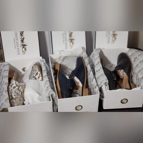 "Coach And Four" Brand Neline Leather Mule Black 11M - Picture 9 of 13